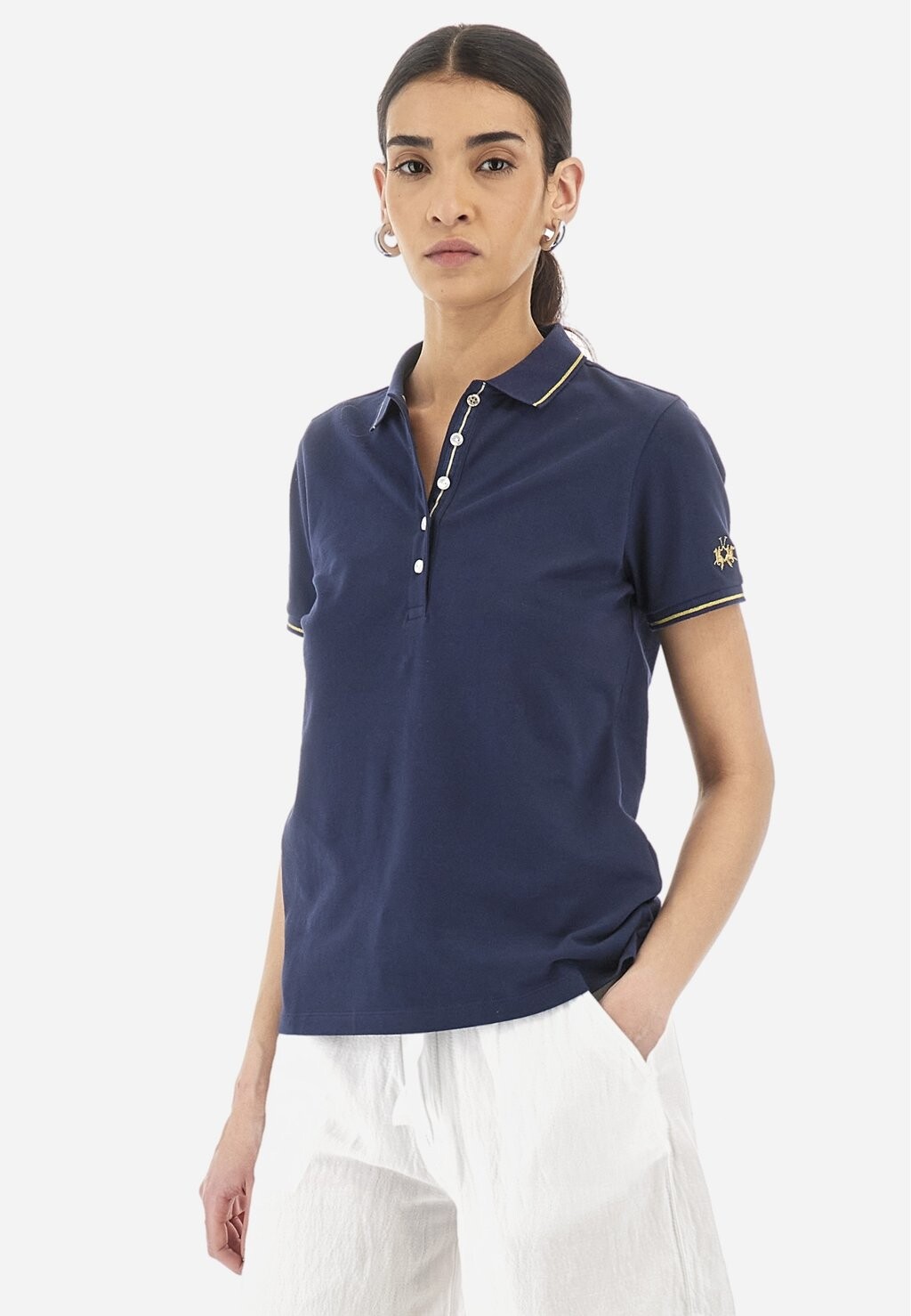 

Рубашка поло SHORT SLEEVE La Martina, сине-серый