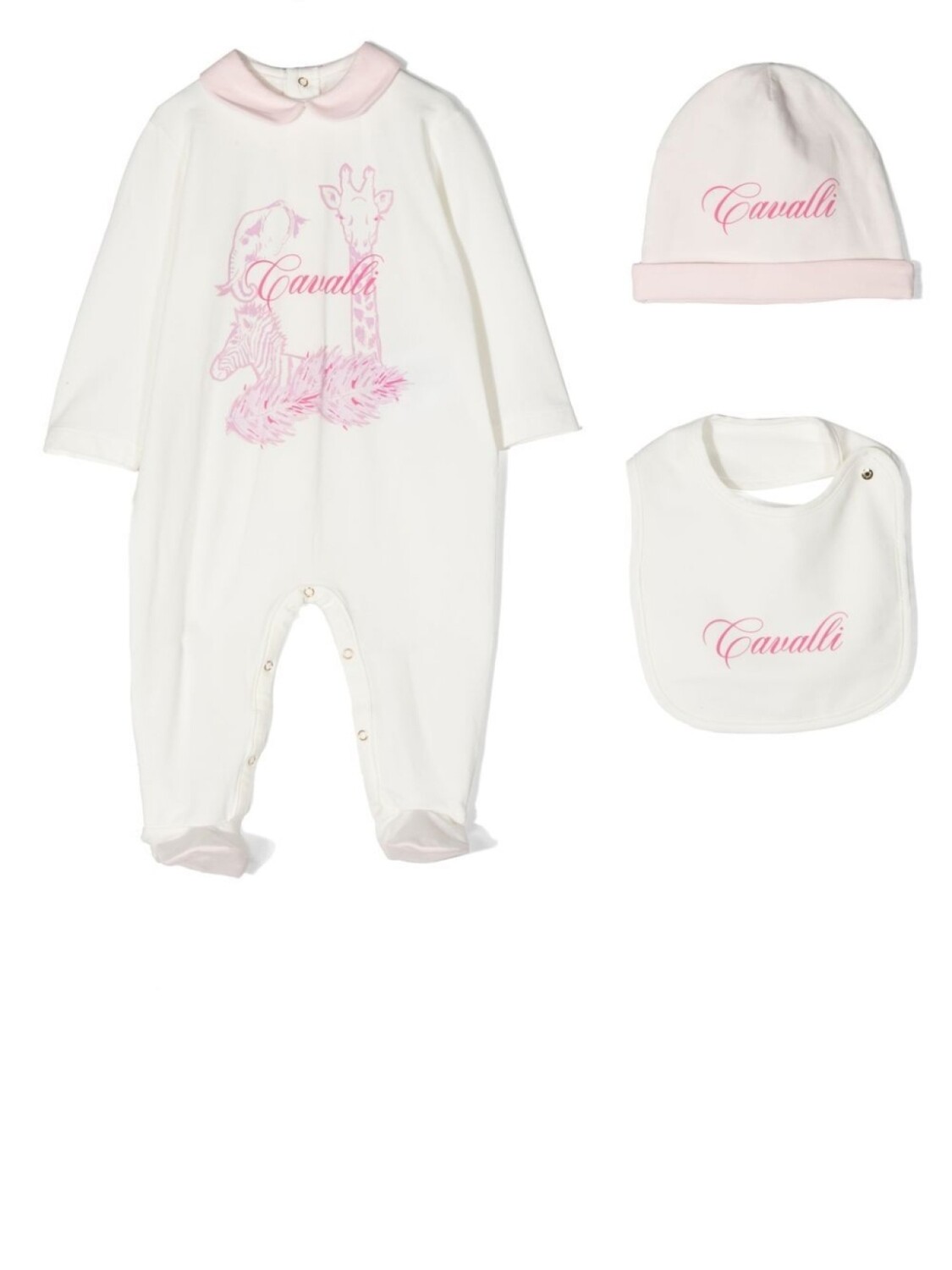 

Комплект для новорожденного с принтом Roberto Cavalli Junior, белый