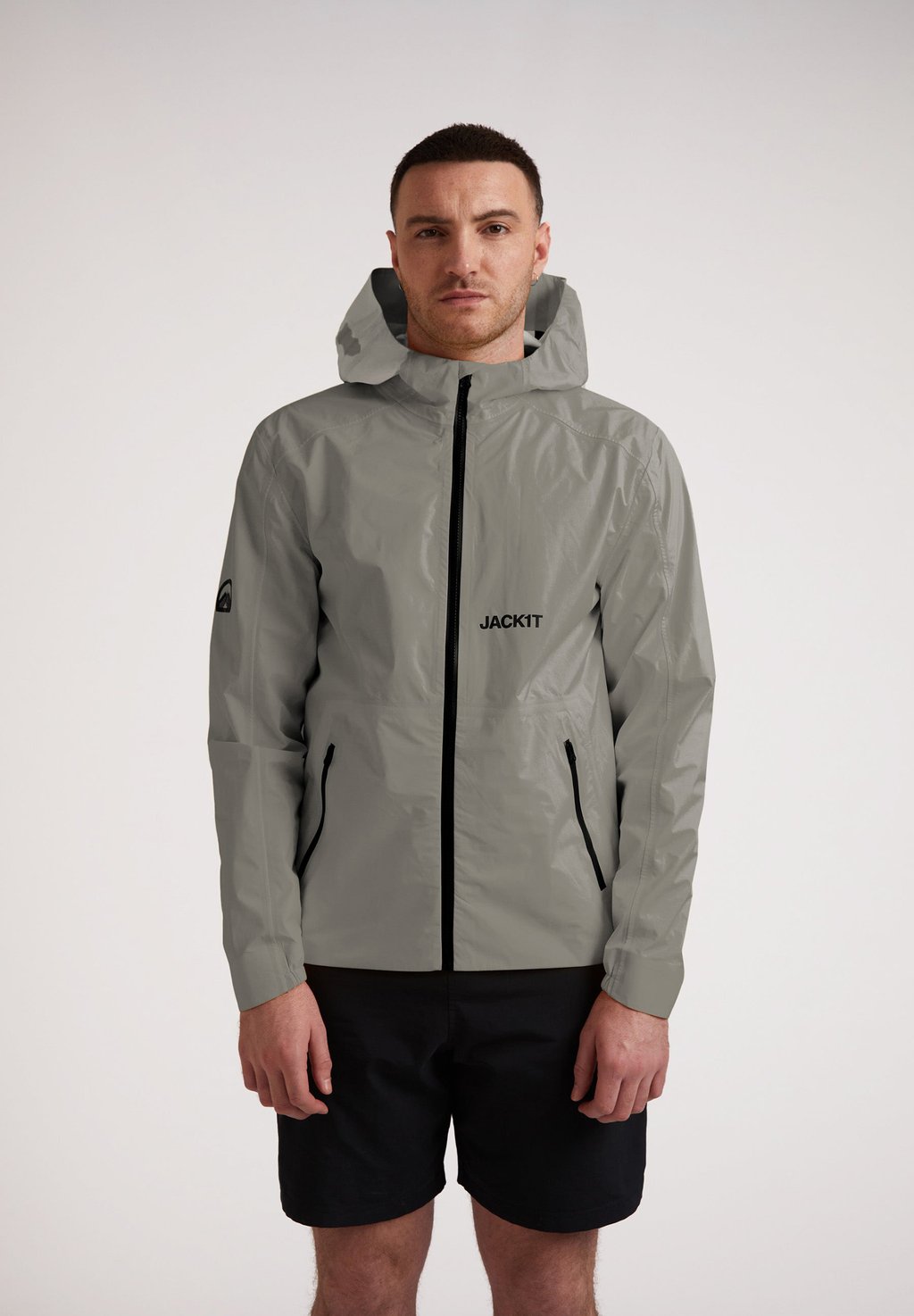 

Ветровка LEVITATE HOODED WATERPROOF WINDBREAKER JACK1T, светло-серый