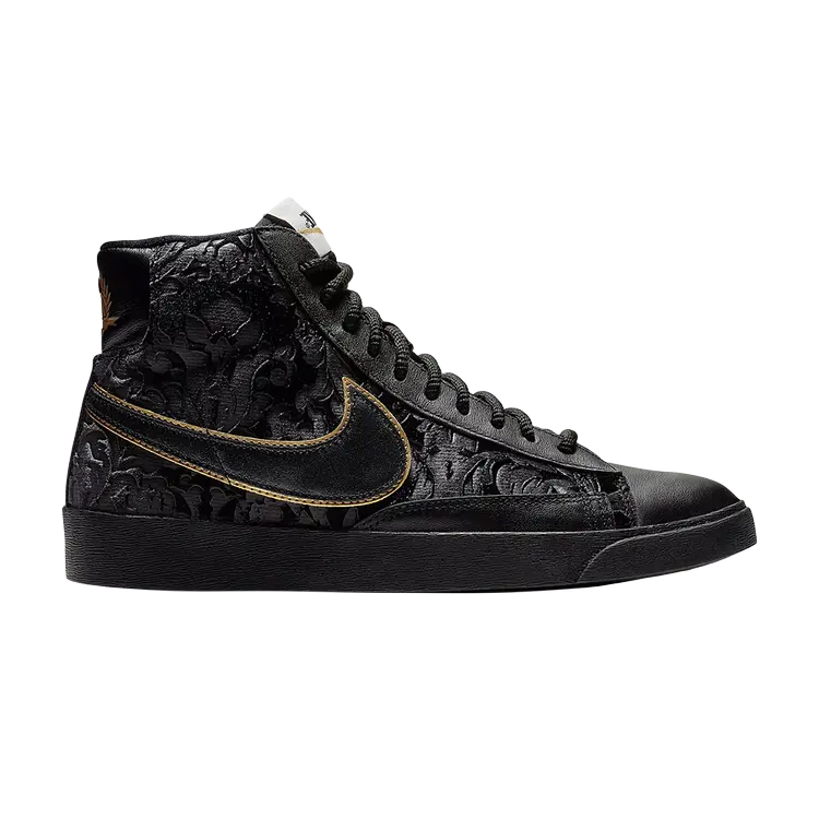Кроссовки Nike Wmns Blazer Mid 'Black Metallic Gold', черный