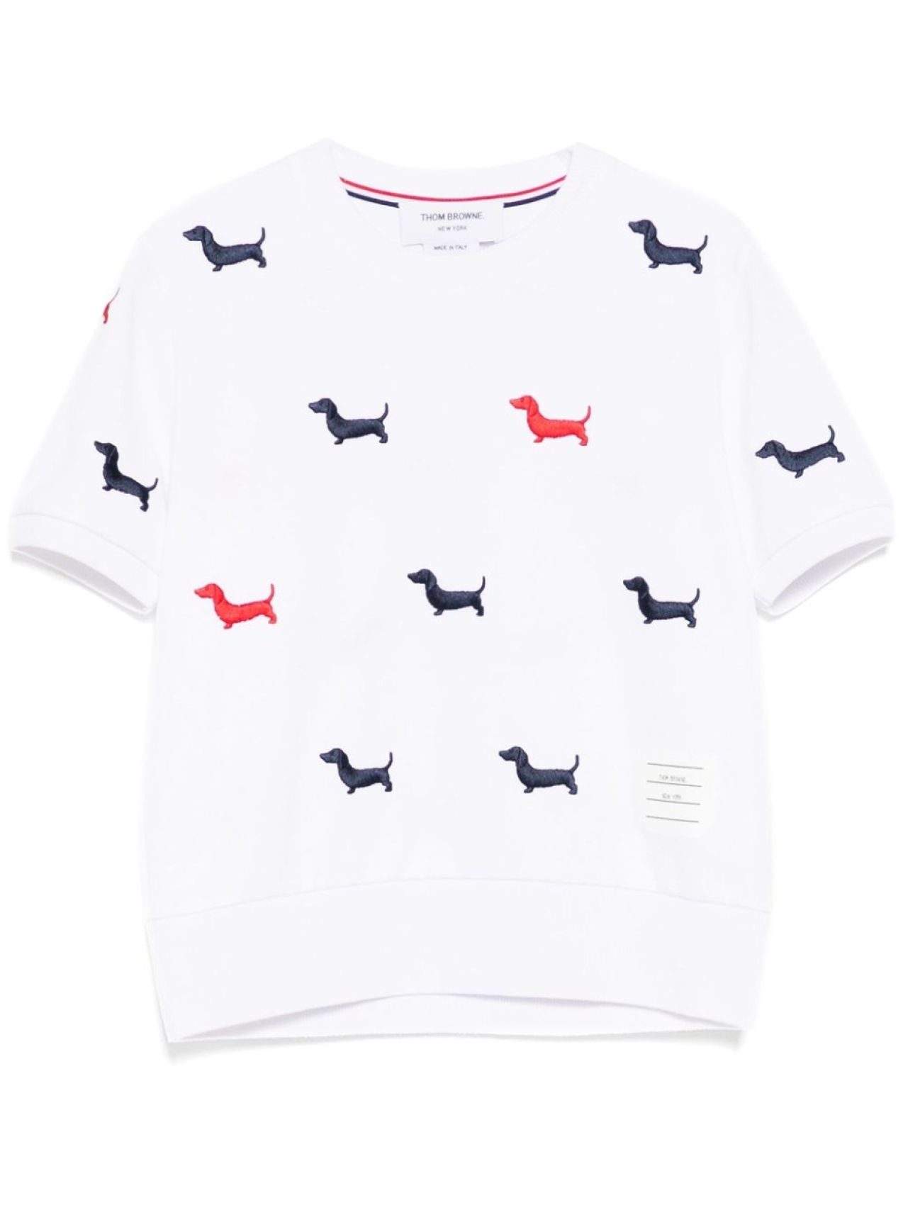 

Thom Browne футболка с вышитым логотипом, белый