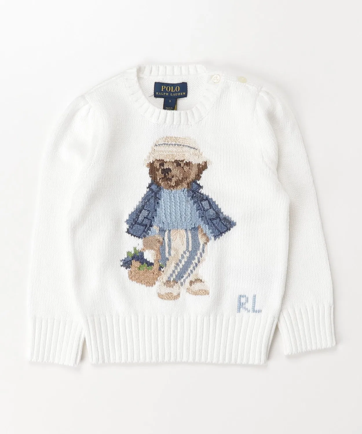 Свитер с медвежонком Polo Ralph Lauren хлопковый белый — фото 3
