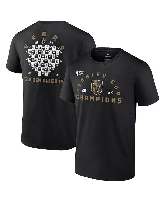 

Футболка мужская черная Vegas Golden Knights 2023 Stanley Cup Champions Jersey Roster Fanatics