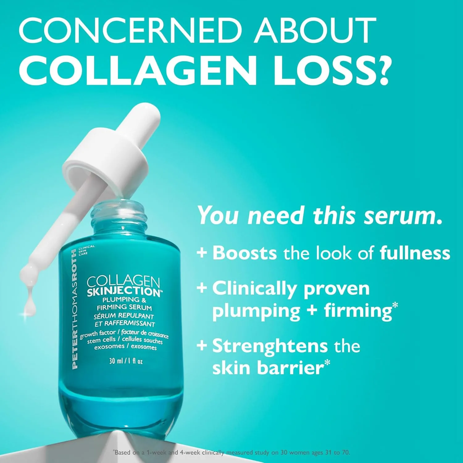 Сыворотка Peter Thomas Roth — | Collagen Skinjection Plumping & Firming Serum | Skin Barrier Serum, Exosome Serum For — фото 4