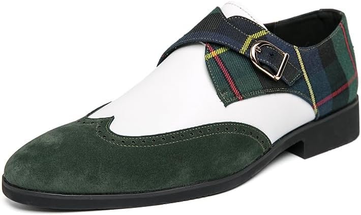 

Мужские броги Santimon с крыльями, двухцветные оксфорды, классические туфли на шнуровке, клетчатый принт, модные туфли для выпускного, с пряжкой и ремешком, белый