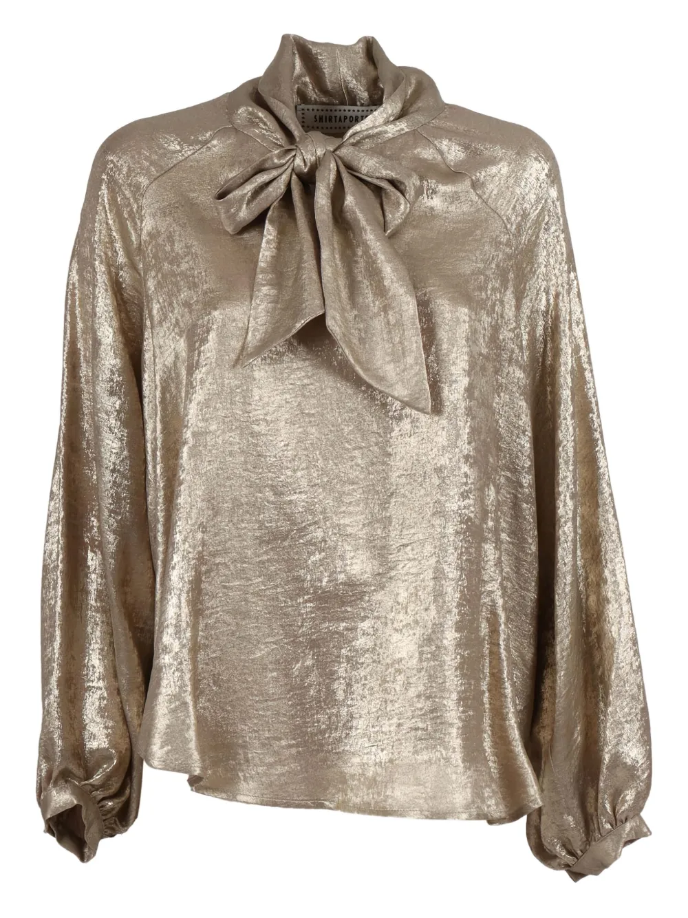 

Блуза из люрекса с бантом Shirtaporter, золотой