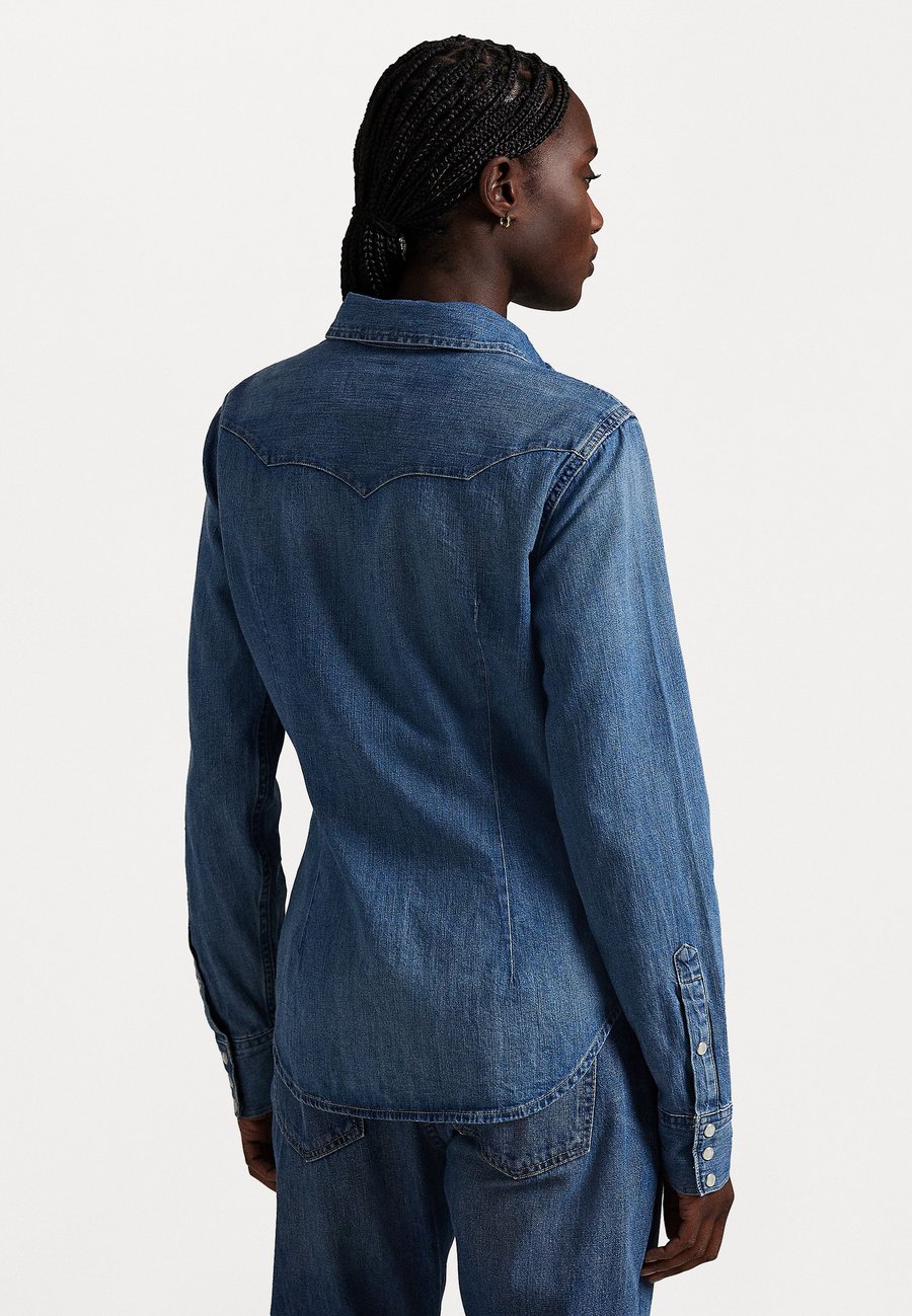 Блуза Polo Ralph Lauren DENIM WESTERN SHIRT, Canaria Wash/Yellow — фото 3