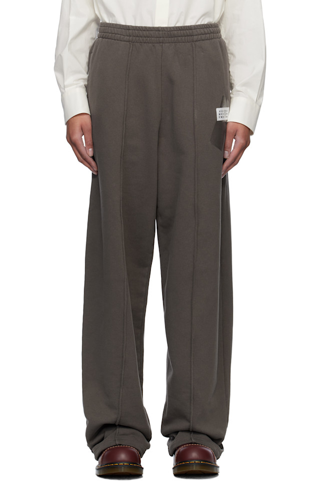 

Брюки для отдыха с логотипом на аппликации Mm6 Maison Margiela, коричневый