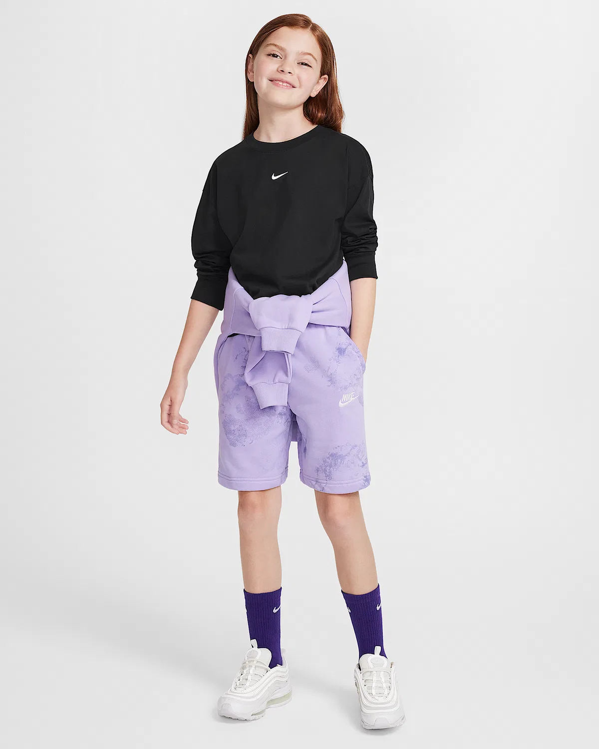Длинный рукав футболка Nike Sportswear Essential для детей (девочек), Black — фото 4