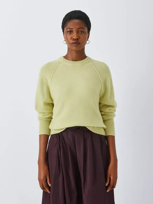 

Джемпер John Lewis Cashmere Lofty Raglan Crew Neck, цвет lime
