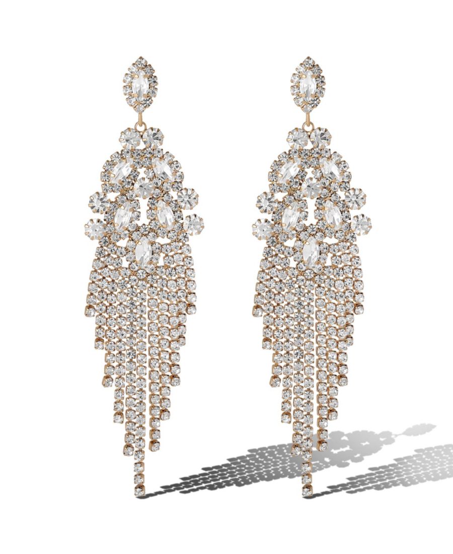 

Серьги-подвески в виде веера с кристаллами, серебристого цвета Jessica Simpson, Silver