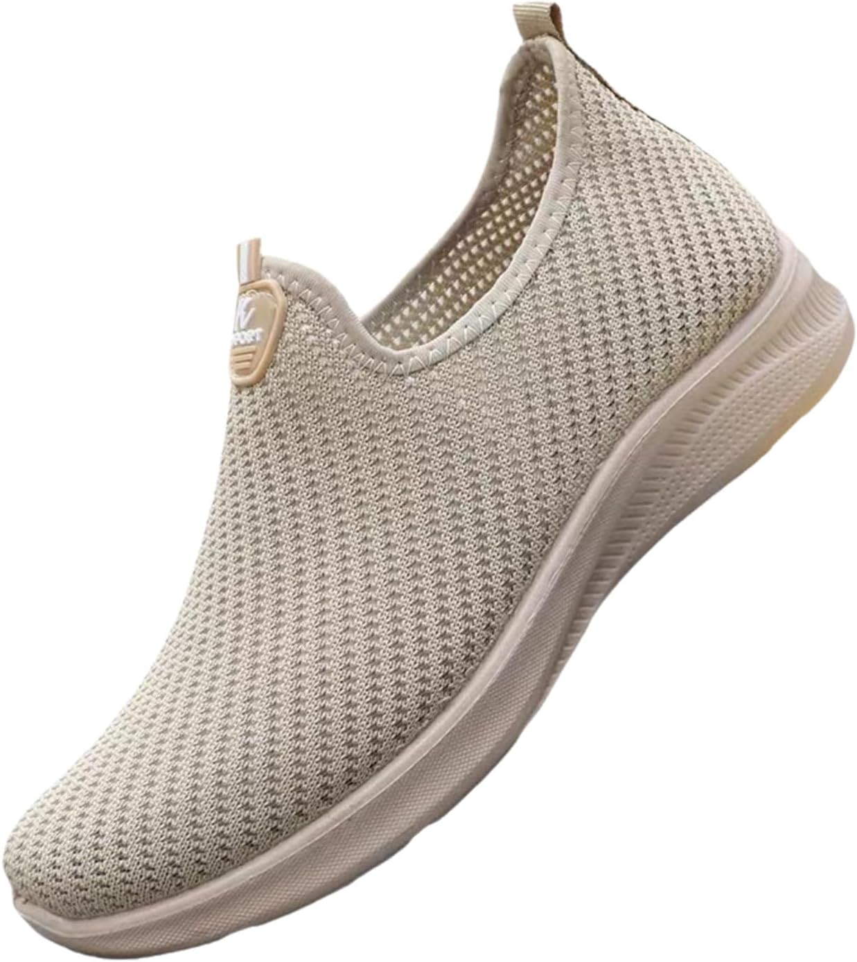 

Мужские модные однотонные вязаные кроссовки для бега, легкие, дышащие и нескользящие для использования на улице Generic, хаки