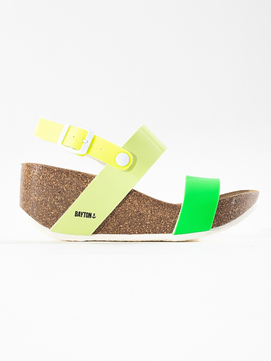 Босоножки на ремешках Bayton Selene, цвет Neon yellow/Light yellow/Neon green — фото 2