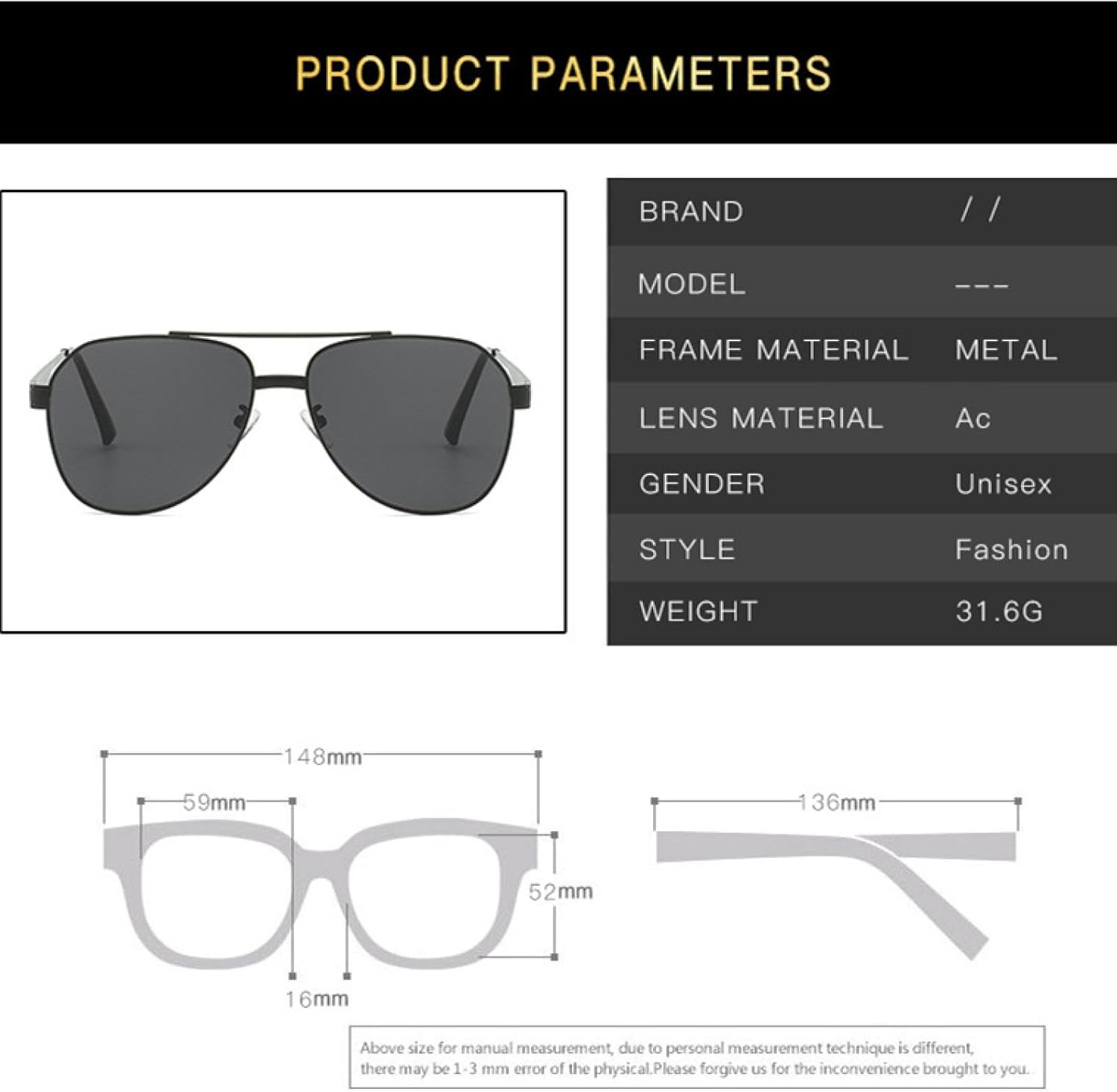 

Солнцезащитные очки с большой оправой и двойной перемычкой для женщин и мужчин, класса люкс, для активного отдыха, спорта, рыбалки, с защитой от УФ-излучения UV400 TKKTLLT, Gold Brown