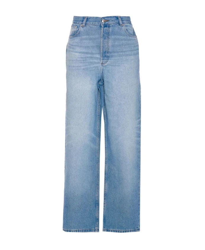 

Джинсы с широкими штанинами, выцветшие методом потертости A.P.C., синий