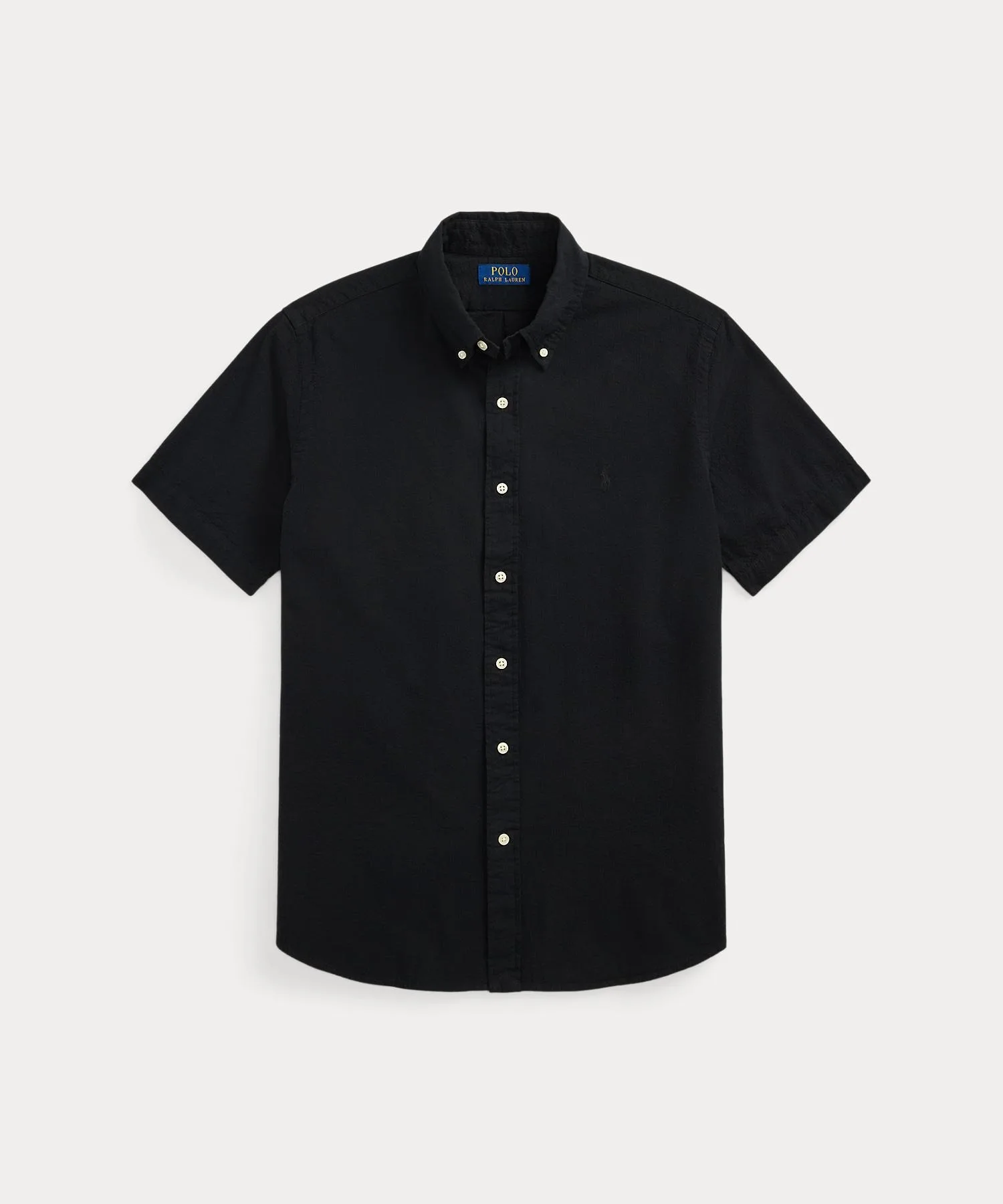 Мужская хлопковая рубашка классического кроя POLO RALPH LAUREN чёрная — фото 2