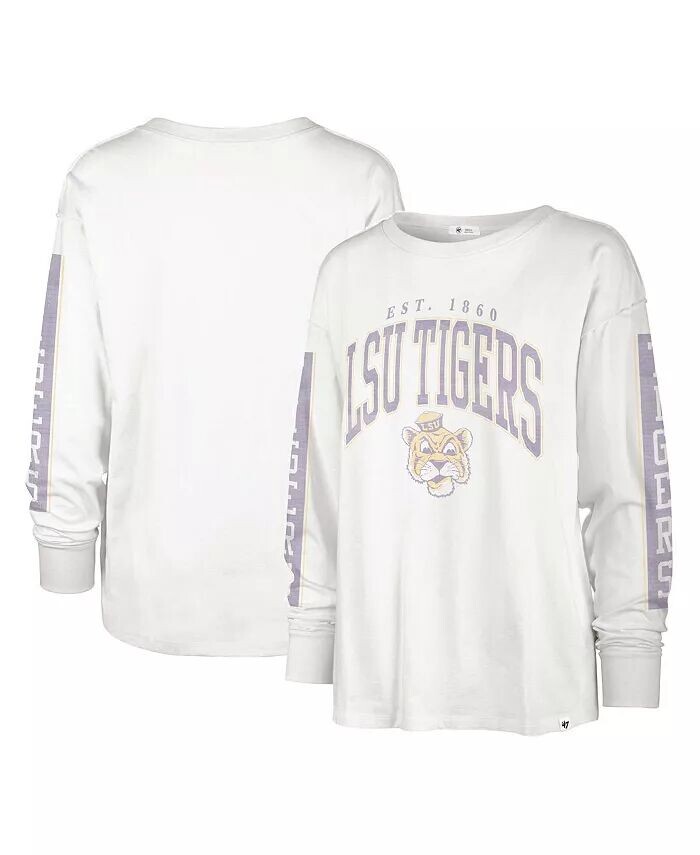 

Женская белая футболка с длинным рукавом LSU Tigers SOA 3-Hit '47 Brand