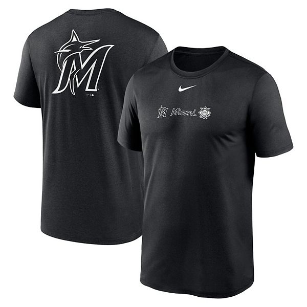

Мужская черная футболка miami marlins fashion over shoulder logo legend Nike