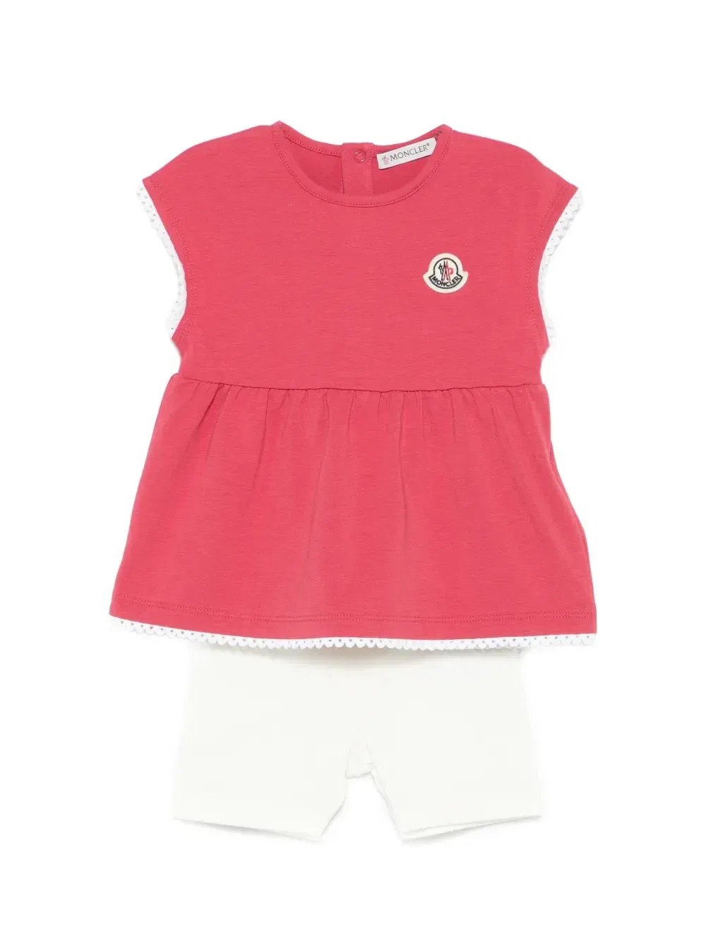 Платье с контрастной отделкой Moncler Enfant, красный