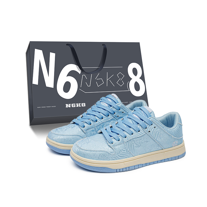

N6K8 Антискользящие износостойкие низкие скейтерские кроссовки унисекс розово-голубые, цвет Sky Blue
