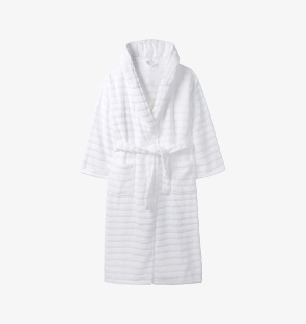 

Халат из гидрохлопка с капюшоном The White Company, белый