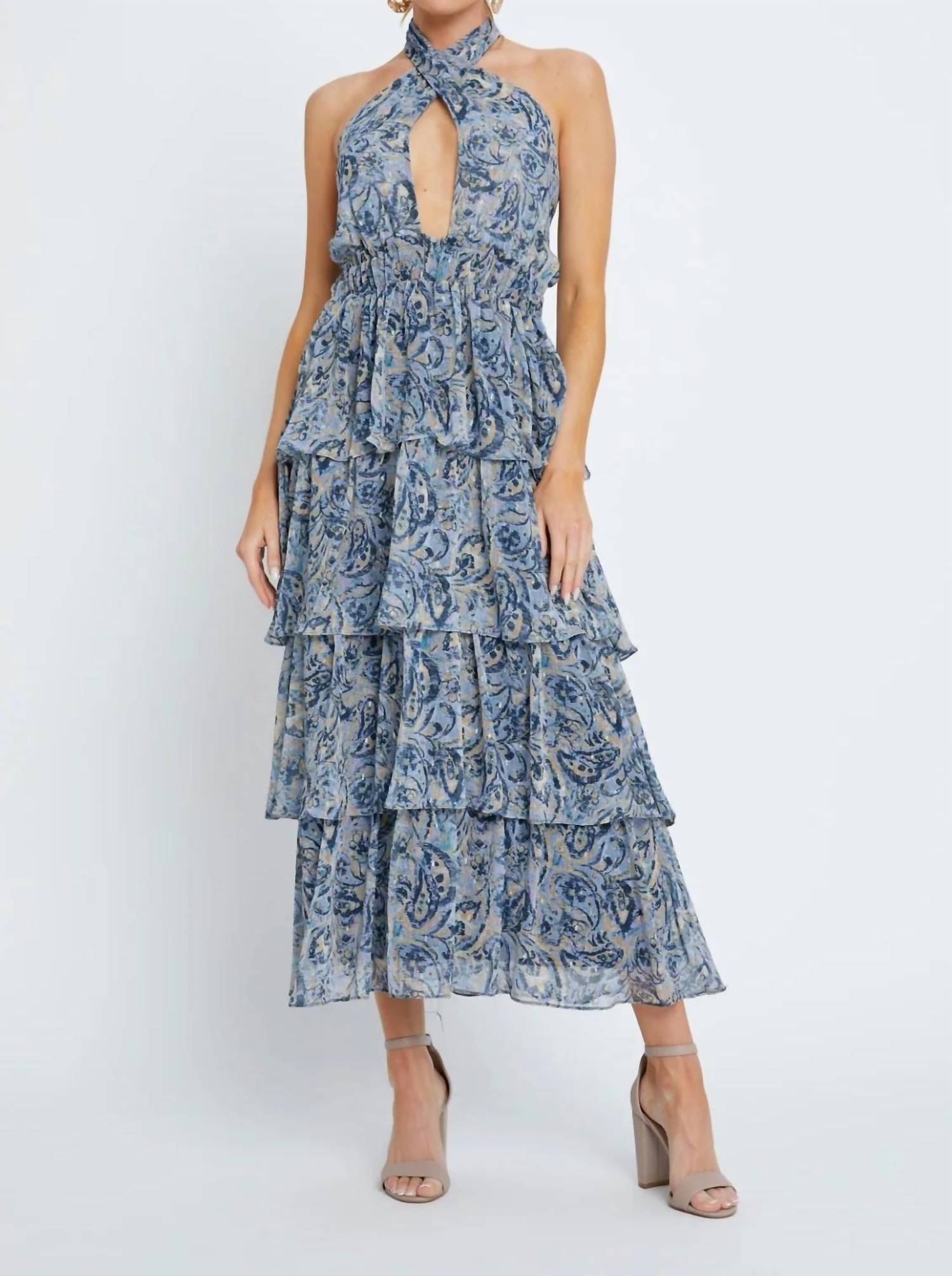 

Платье Lulua Maxi из синей темперы Meet Me in Santorini