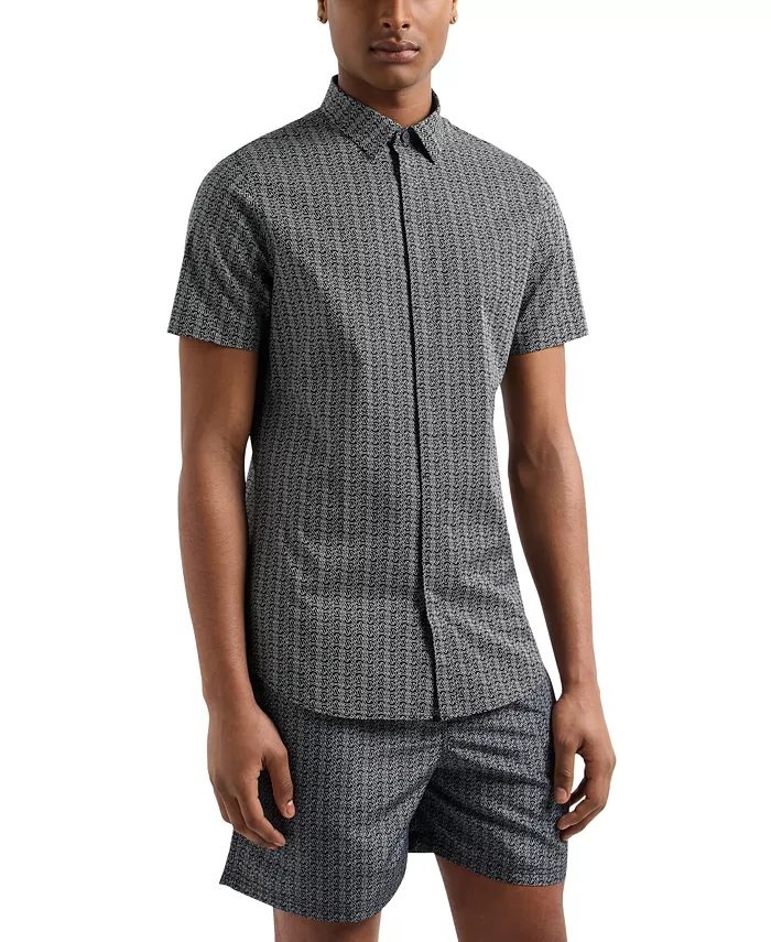 

Мужская рубашка с логотипом AX A|X Armani Exchange, черный