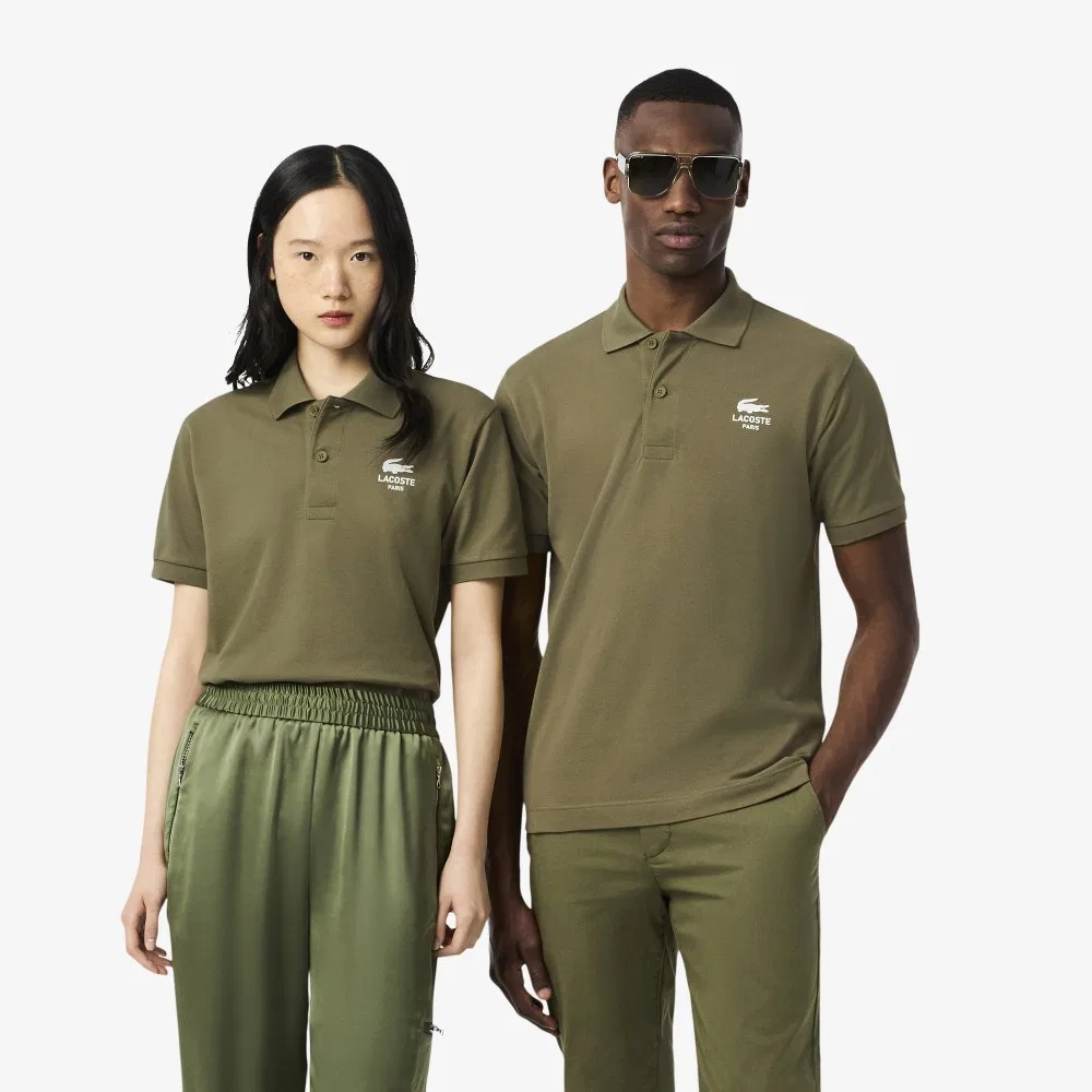 Мужская футболка-поло Lacoste Soft Branding, цвета хаки