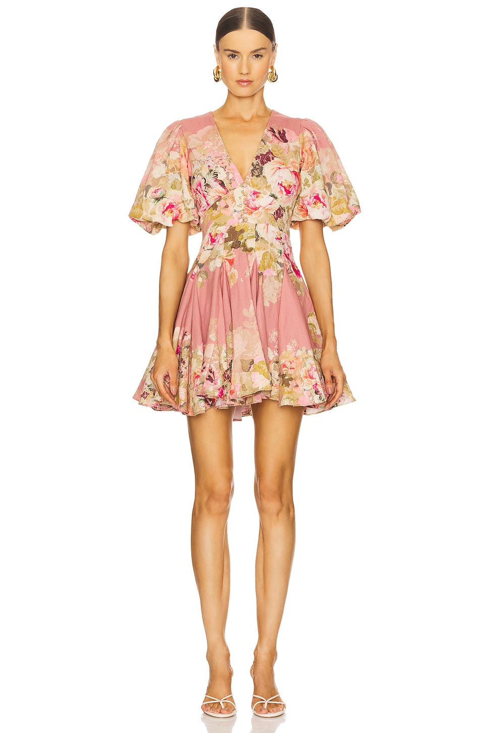 

Короткое платье Hemant And Nandita, peach floral