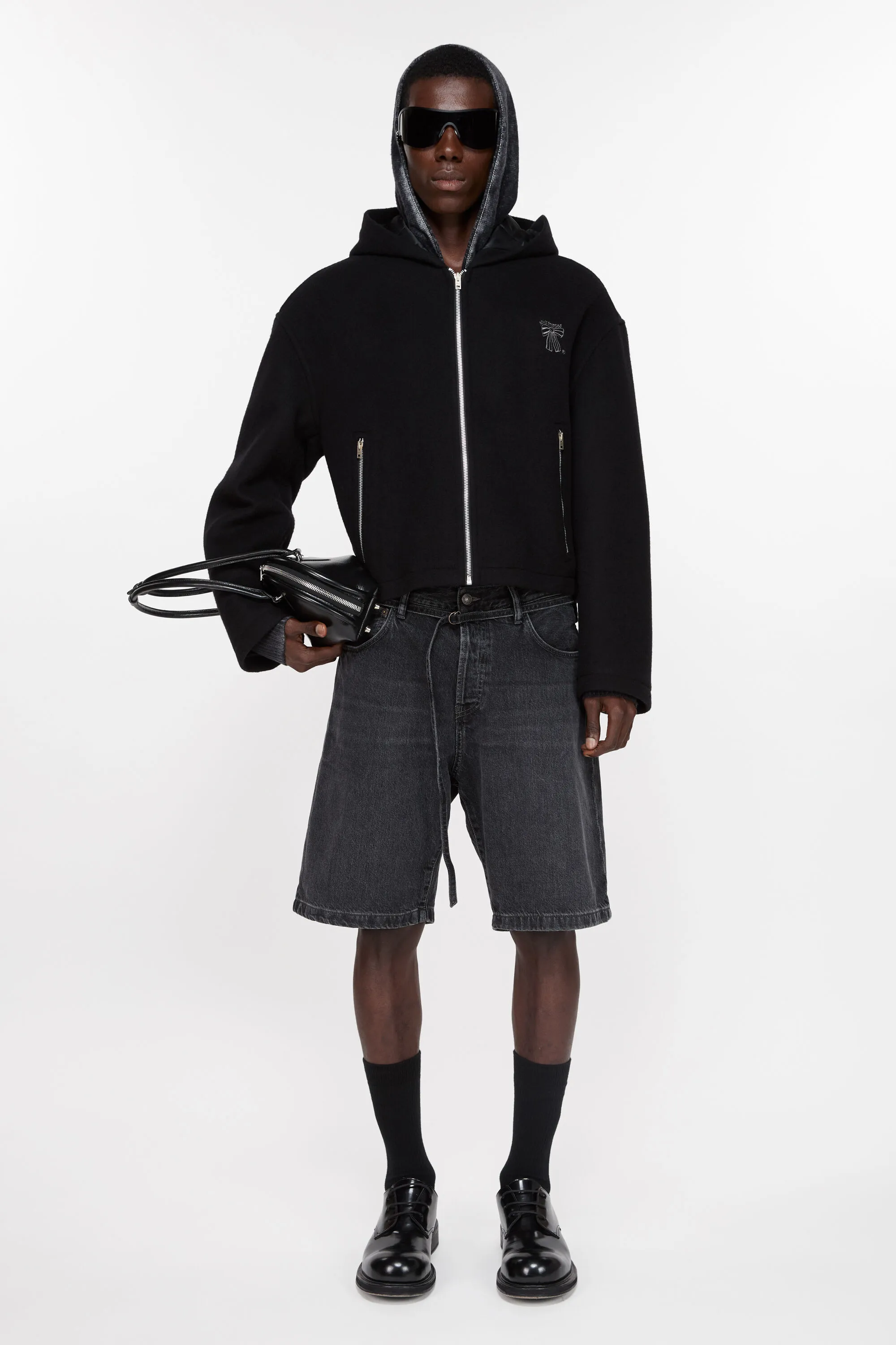 

Куртка с капюшоном из смесовой шерсти Acne Studios, Black