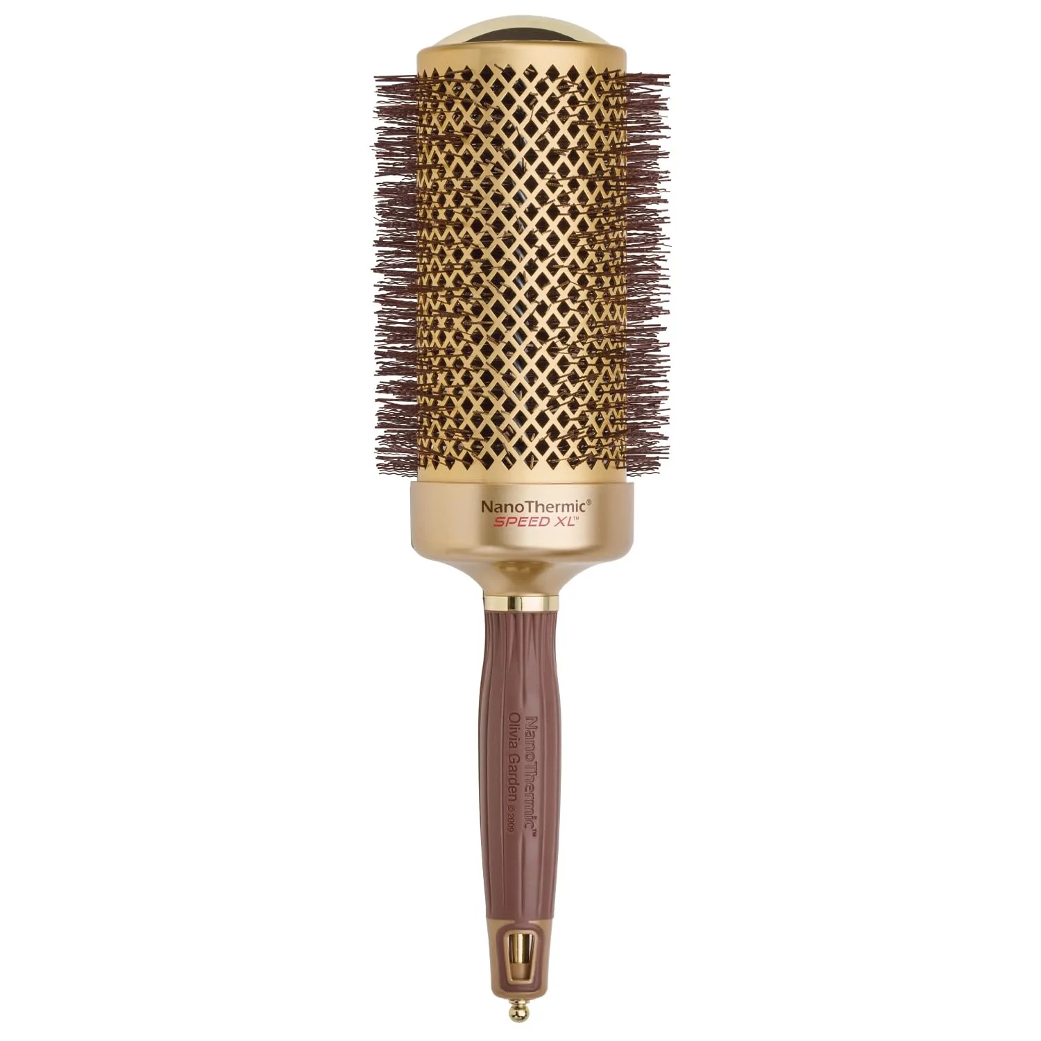 Термощетка для укладки волос Olivia Garden NanoThermic Ceramic + Ion Speed ​​XL Round Thermal Hair Brush - не электрическая - профессиональная щетка для нормальных и густых волос. 7 см