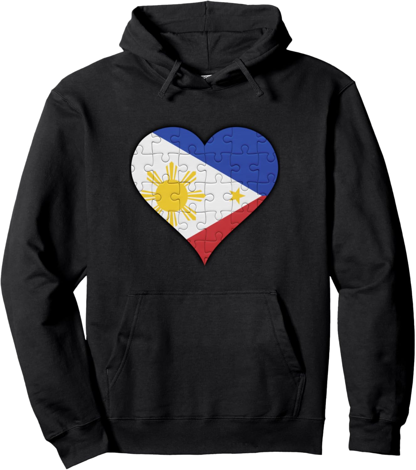 

Филиппины Флаг Филиппин Сердце Худи Filipino Flag Heart Design, черный