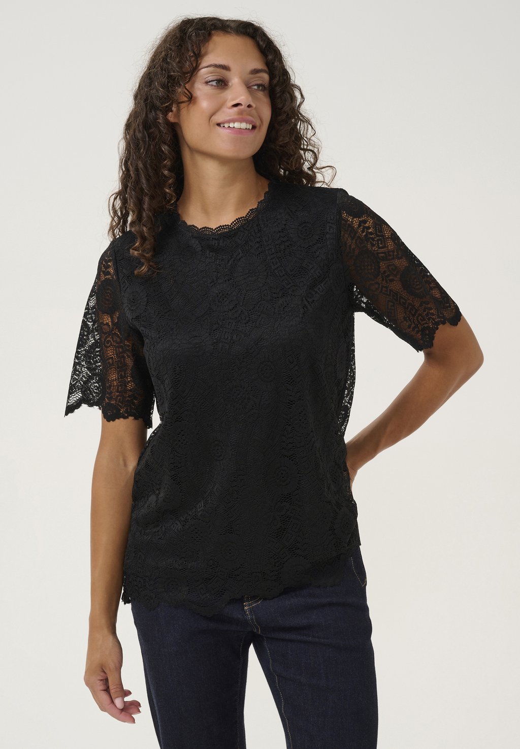 

Блуза CUKALI LACE SHORT SLEEVE Culture, черный