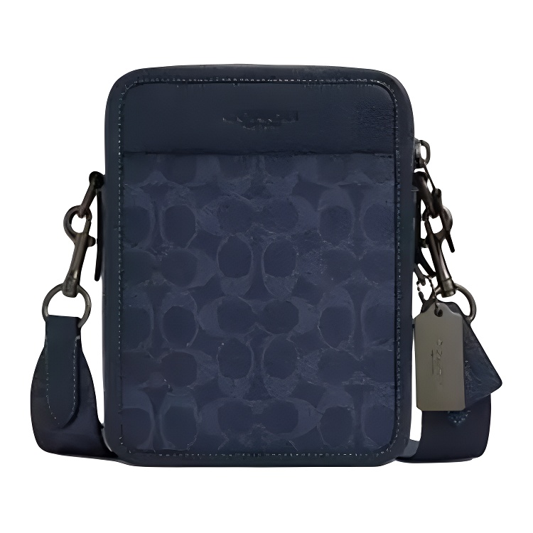 

COACH Кожаная наплечная сумка мини мужская синяя