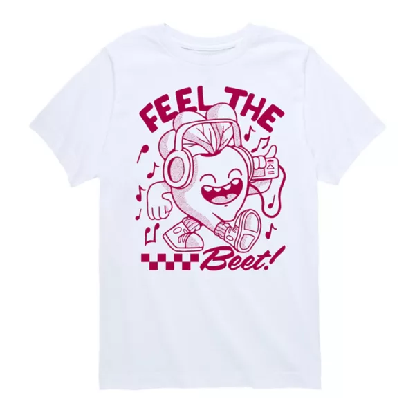 

Футболка с принтом "Feel the beet" для мальчиков 8-20 лет Licensed Character, белый