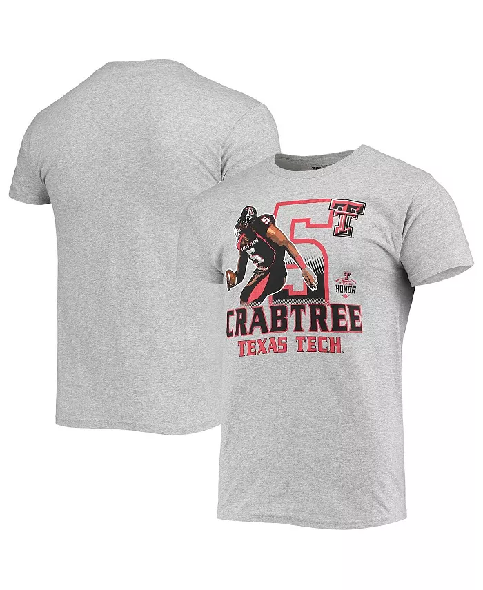 

Мужская футболка Michael Crabtree в сером меланже с принтом Ring of Honor Texas Tech Red Raiders Original Retro Brand