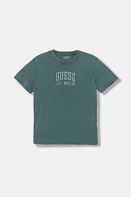 

Детская хлопковая футболка Guess, зеленый