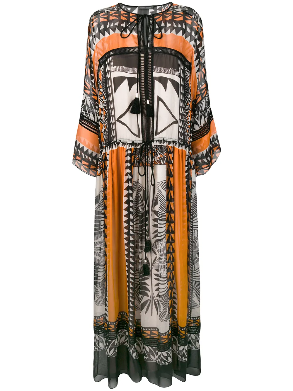

Платье макси в стиле бохо Alberta Ferretti, черный