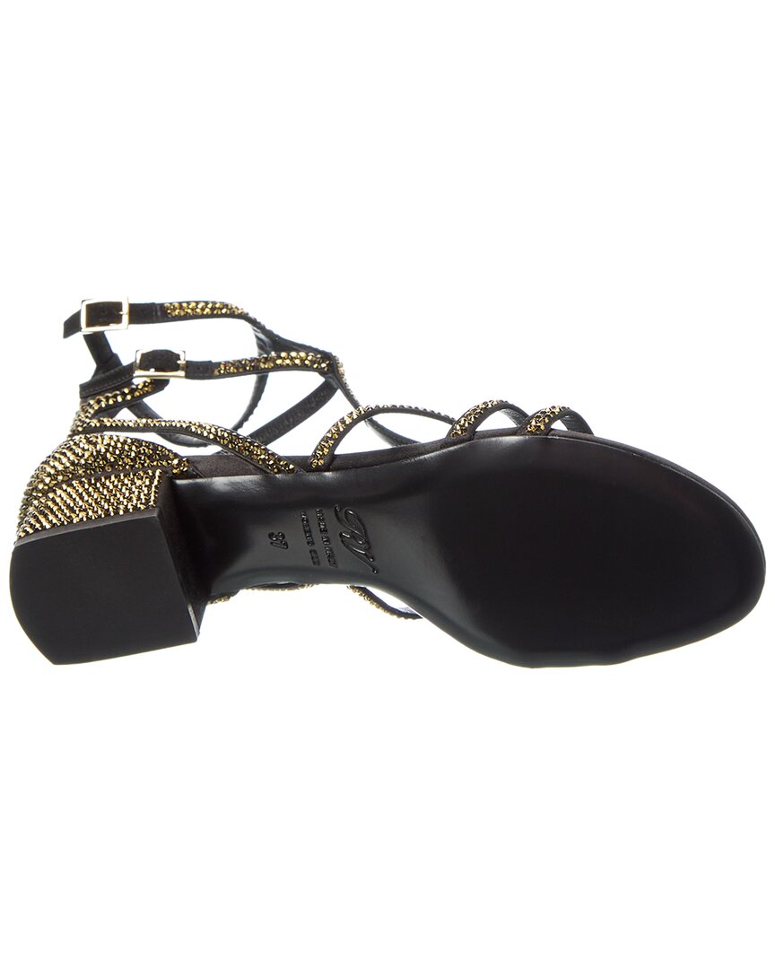 Roger Vivier Strass Satin Sandal, черный — фото 4