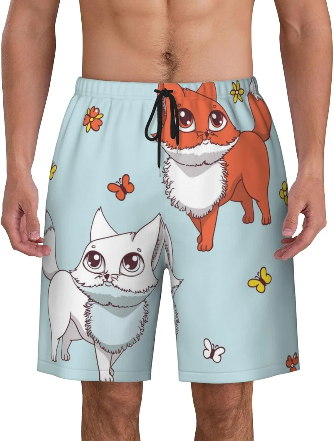 Мужские пляжные шорты Foxes, мужские плавки, пляжные шорты с карманами, купальники Generic, черный