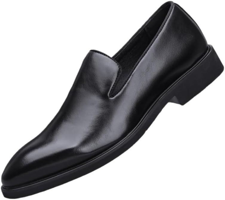 

Стильные повседневные кожаные мужские туфли однотонного цвета- для ежедневного ношения на улице, поездок на работу, больших размеров Fusecottc, черный