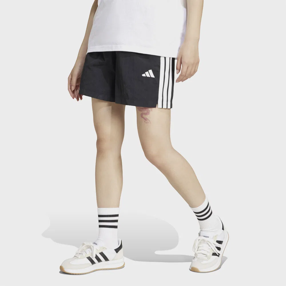 Мужские чёрные тканые шорты Essential 3s Lifestyle от Adidas