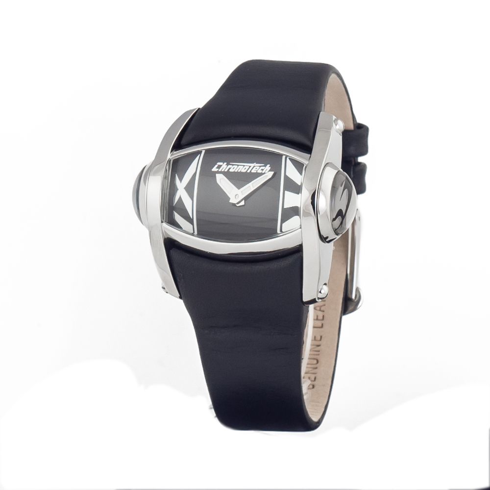 

Черные кожаные часы Chronotech
