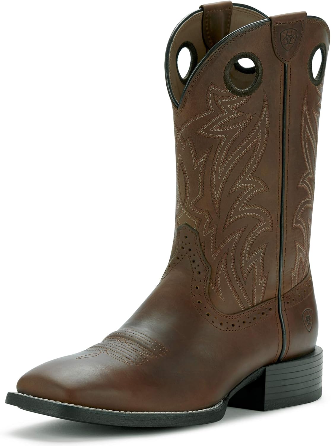 Мужские рабочие сапоги Ariat Heritage Roughstock Western с квадратным носком из кожи, коричневый/синий — фото 2