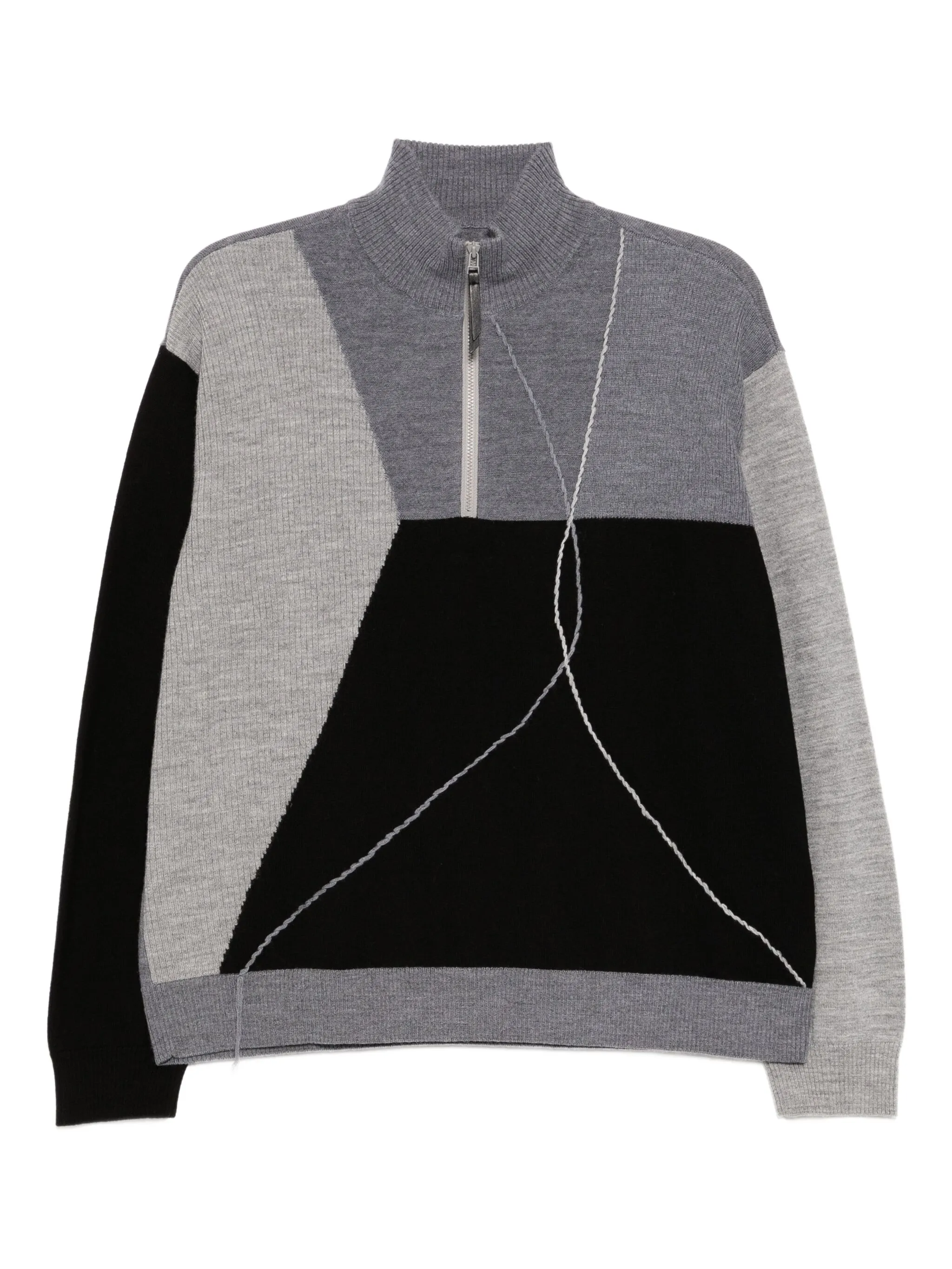 

Шерстяной джемпер с контрастной отделкой Croquis, серый