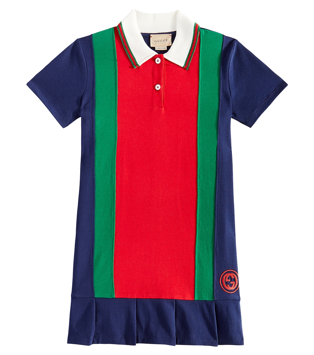 

GG Web платье из хлопкового джерси Gucci Kids, Wintery Nt Sky/Mc/Mx
