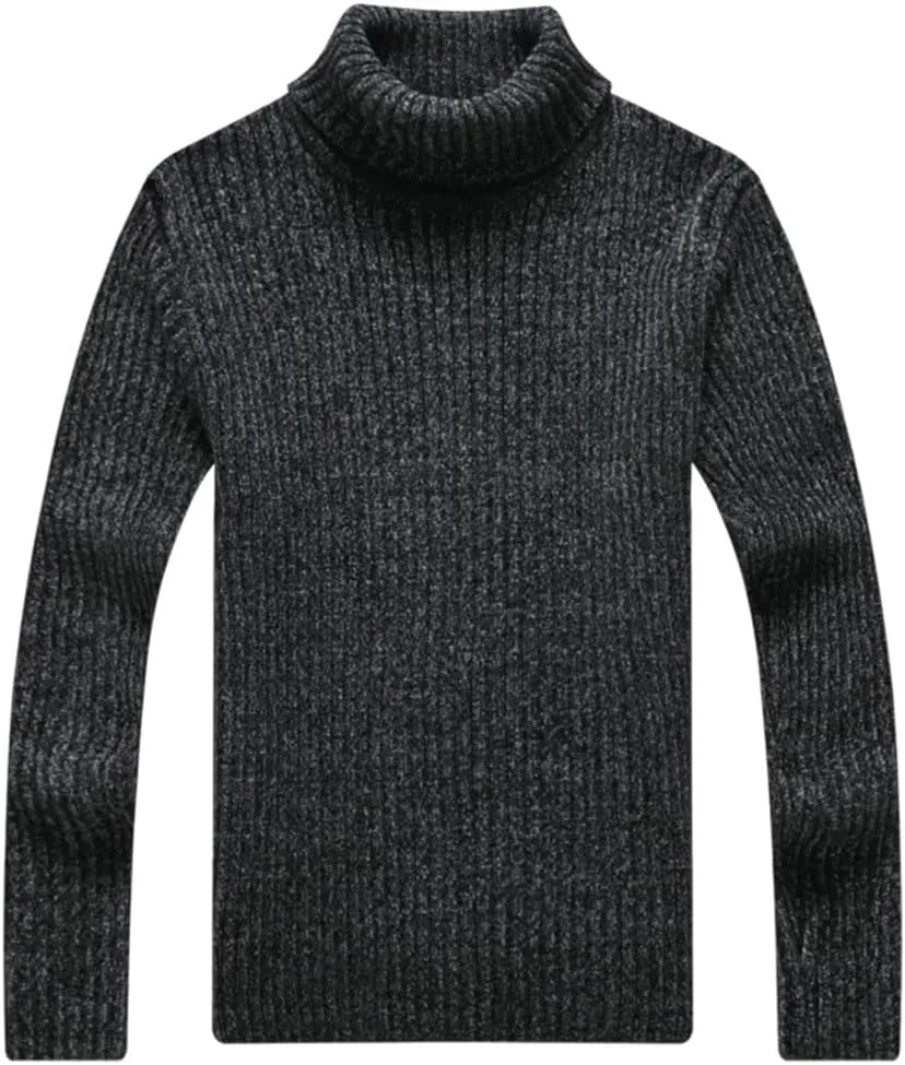 Мужской свитер с высоким воротником Casual Slim Fit — фото 4