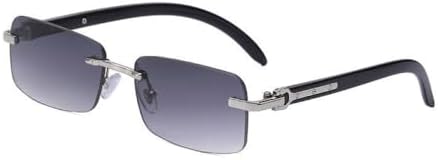 

Ретро-солнцезащитные очки без оправы 2027 года для женщин, модные маленькие прямоугольные солнцезащитные очки для мужчин, винтажные солнцезащитные очки без оправы MTZJH, C1 Silver Gray