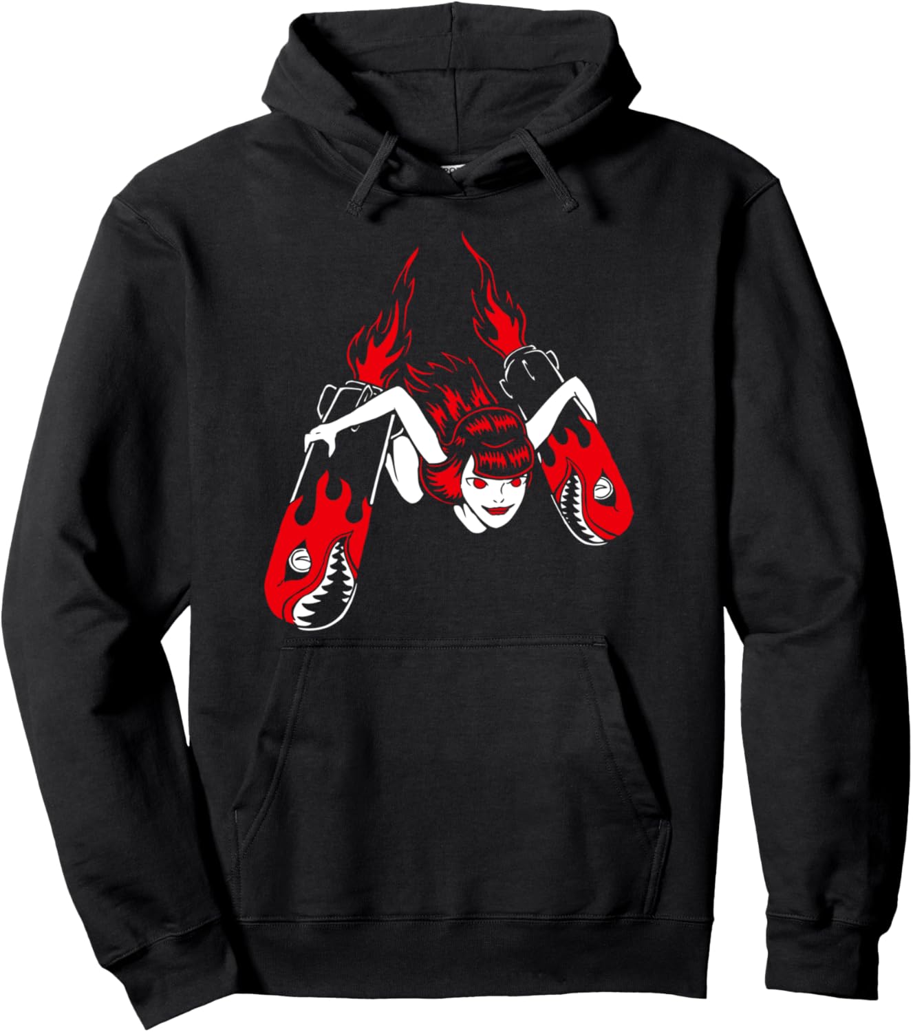 

Худи с татуировкой в стиле «Девушка-камикадзе» в стиле лоубро и олдскул Monsters And Martians, черный