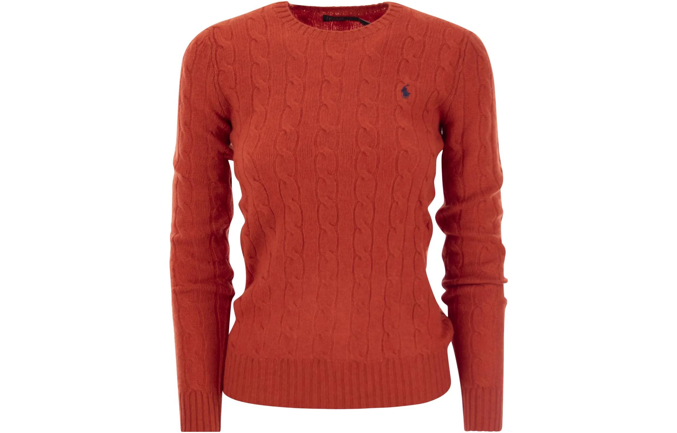 

Джемпер с косами и вышивкой «Пони» Polo Ralph Lauren, красный